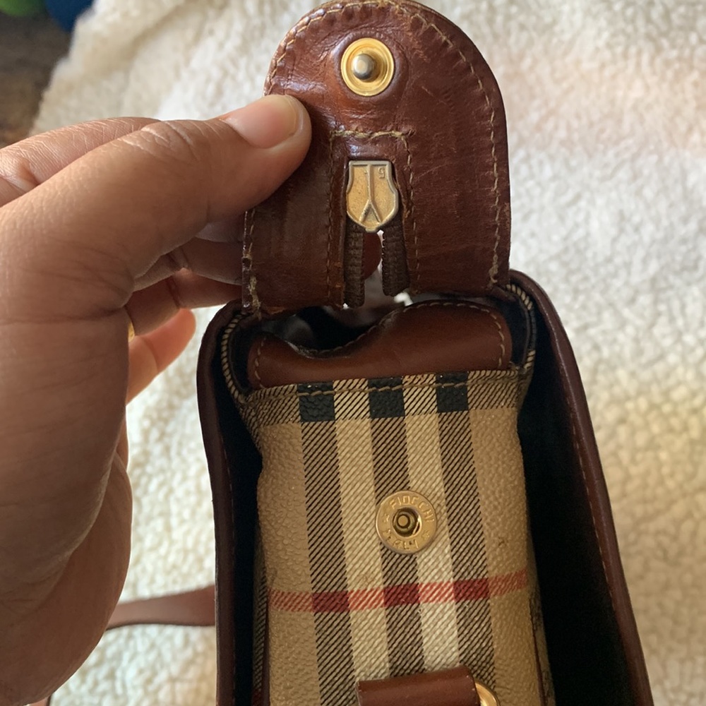 Burberry Tan and Brown Check Crossbody Bag - Well Loved - Picture 15 of 16